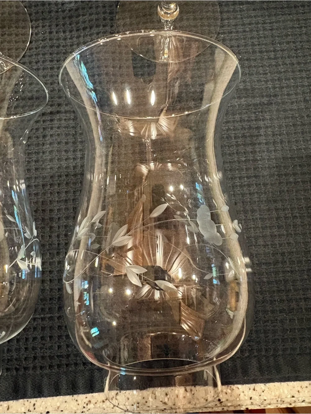 Vintage Princess House Heritage crystal hurricane candle holders (pattern #428)